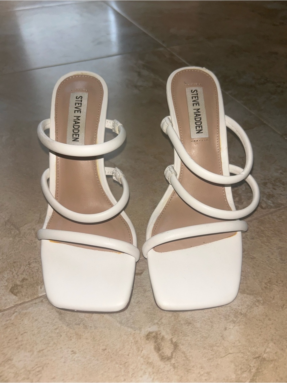 Steve Madden White Square-Toe Wedges